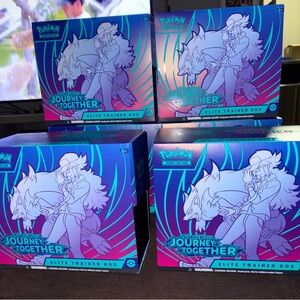 6 Empty Journey Together ETBs (includes promo, dice/coin, energy deck, sleeves)